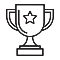 Simple outline icon of a trophy a star vector design