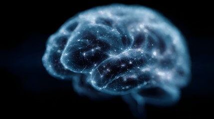 Abstract glowing neural network representing the human brain symbolizing intelligence and connectivity
