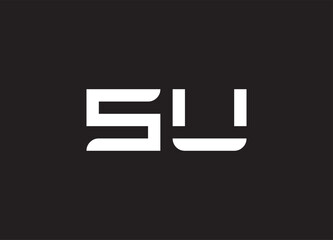 SU letter logo and initial logo design