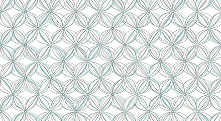 Fototapeta premium A delicate repeating geometric pattern with faint floral or petal shapes creating a subtle yet intricate background design.