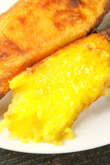 Honey Glazed Japanese Kintoki Sweet Potato Slices Traditional Asian Cuisine
