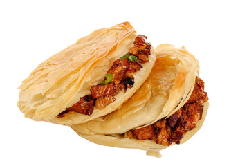 Tongguan Roujiamo Chinese Meat Bun Shaanxi Province Traditional Street Food Crispy Pork Filling Bakery Fresh