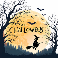 Halloween theme banner with vector logo with transparent background