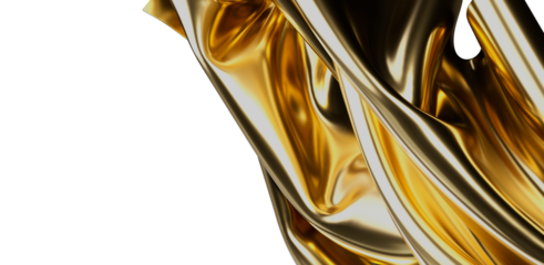 Stunning golden fabric flowing in the light, creating a luxurious feel with unique textures and patterns. Perfect for backgrounds and artistic d