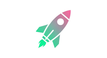 Illustration of a rocket isolated on white background, a simple and modern design for startup and technology companies and space exploration