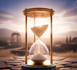 Symbolic Hourglass Representing Time and Technology Evolution