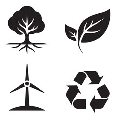 Set of vector icons of ecology