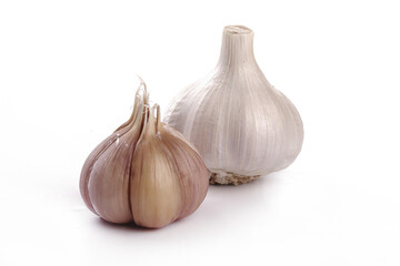 Fresh Garlic Bulbs from Shandong Farm - Whole and Split on White Background