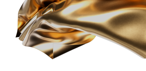 Luxury golden silk fabric flowing, abstract background. Perfect for elegant designs.