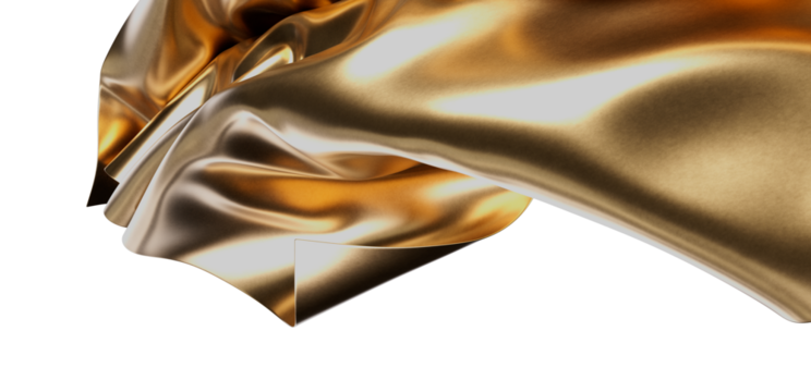 Luxury golden silk fabric flowing, abstract background. Perfect for elegant designs.