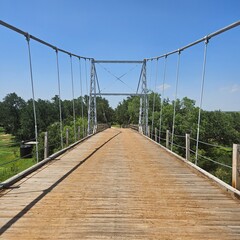 Obraz premium Scenic View of the Swinging Bridge in Regency, Texas