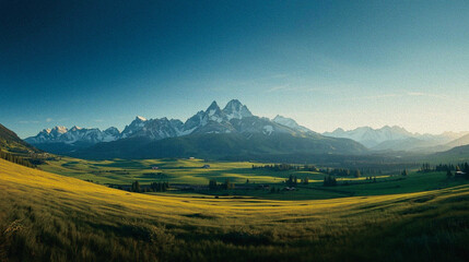 mountain landscape with fog