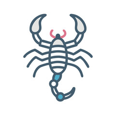 Scorpion icon symbolizing Zodiac sign astrology in minimal style  