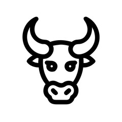 Taurus zodiac sign icon in minimalistic vector style  
