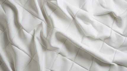 Obraz premium Elegant White Quilted Leather Texture Background with Soft Folds and Subtle Shadows, Ideal for Luxury and High-End Design Projects
