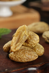 Fresh Peanuts in Shells on Wooden Table - Healthy Natural Snack Food Photography