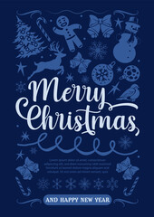 Merry Christmas greetings and festive symbols