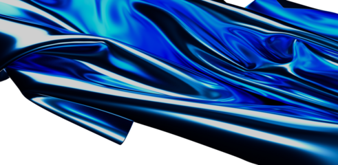 Mesmerizing abstract artwork featuring flowing metallic surfaces in shades of blue and white. Perfect for modern design, tech concepts, and arti