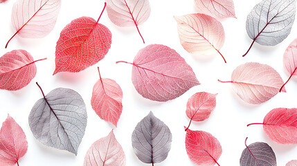A close up of many pink leaves with some gray leaves in the background
