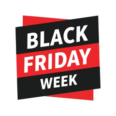 Black friday week sale event discount promotion shopping season special offer savings banner graphic vector