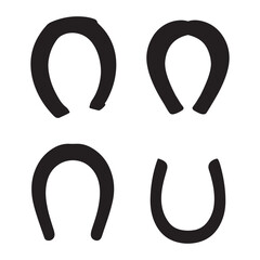 horseshoe silhouette, horseshoe icon vector illustration