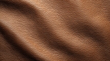 Detailed brown leather background features a rich texture with soft waves, perfect for showcasing elegance and sophistication in design projects and creative works