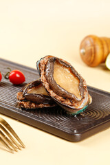 Fresh Abalone Seafood Closeup on Wooden Board - Premium Marine Delicacy for Gourmet Cuisine