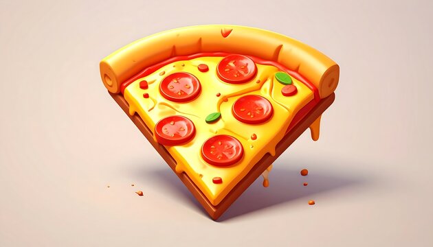 Cartoon pizza slice - Powered by Adobe