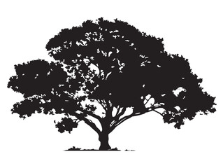 Iconic Titan Tree Silhouette 2D Vector Line Art Illustration  