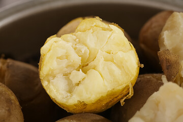 White Potatoes from Gansu with Heart-Shaped Flowering Patterns Sorted in Bowl