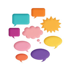 Rounded Comic Speech Bubbles in Soft Colors