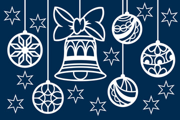 Festive Flat Design Christmas Ornaments for Vinyl Cutting