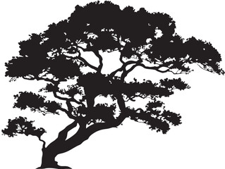 Elegant Undercurrent Tree Artwork in Fluid 2D Vector Line Art  