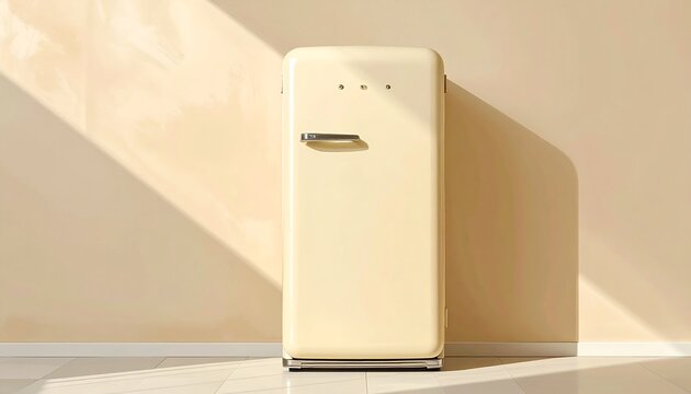 Vintage Cream Refrigerator in a Kitchen. - Powered by Adobe