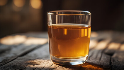 glass filled with apple cider vinegar