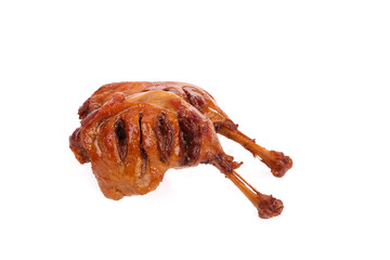 Roasted Duck Legs with Crispy Skin - Gourmet Poultry Dish Isolated on White Background