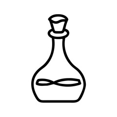 Decanter bottle outline illustration for wine storage concept  