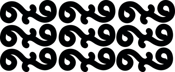 Futuristic Abstract Lines: Vibrant Black Curves and Spirals Forming Motion and Depth on White