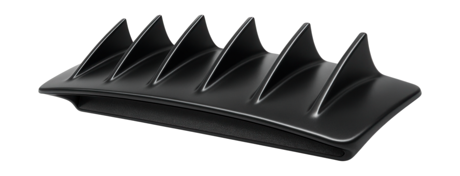 Multi-fin vortex generator spoiler with adhesive installation.