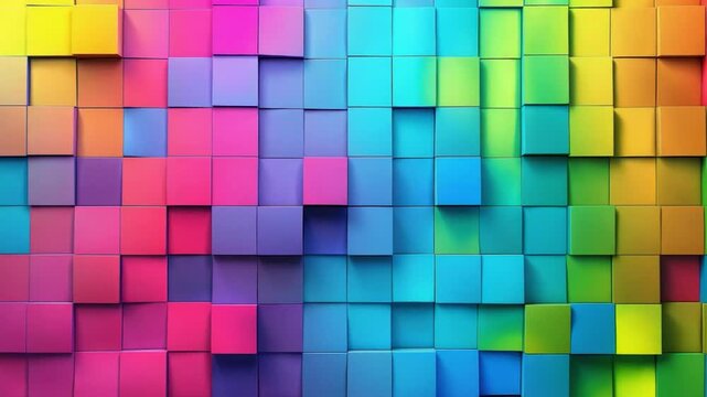 Video A colorful arrangement of cubes on a wall