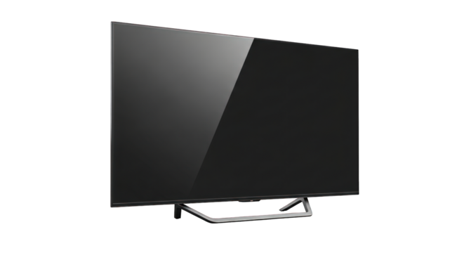 Modern flat screen television isolated on transparent background for home entertainment