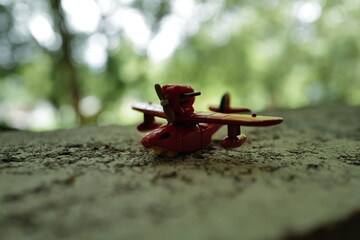 close up of toy flight
