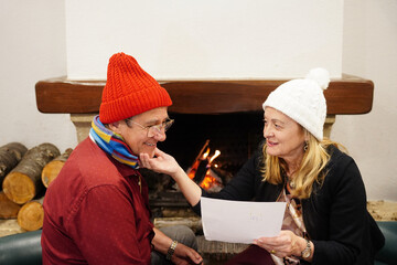 Cozy Winter Romance at Home by the Fire