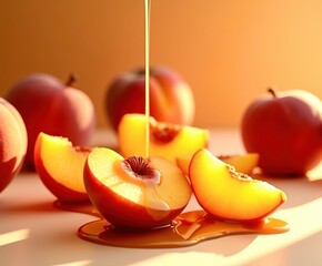 peach with a honey