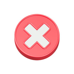 Fototapeta premium white cross 3d rendering design in red button