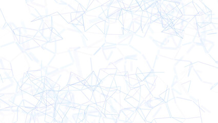 Abstract digital network with interconnected lines on a white background, symbolizing connection, data, and technological concepts.