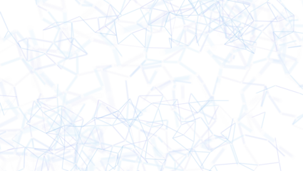 Abstract digital network with interconnected lines on a white background, symbolizing connection, data, and technological concepts.