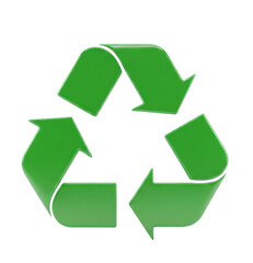 A green recycling symbol on a white background.