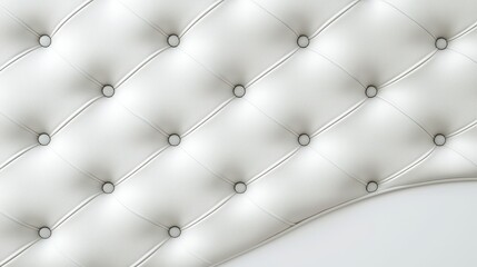 Obraz premium Elegant White Leather Quilted Texture Background with Buttons for High-End Design, Upholstery, and Creative Projects