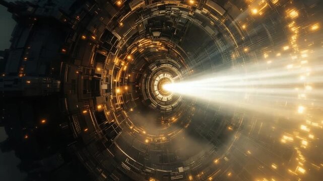 Futuristic Portal Activation - A Sci-Fi Gateway to Another Dimension.